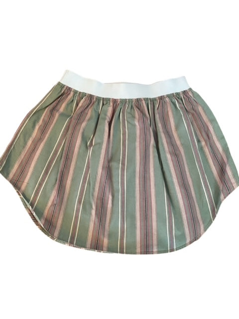 Newnorm Upcylcled Green/Pink Stripe pull on skirt