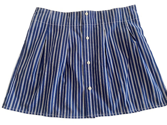 Newnorm Upcycled Blue Stripe Pleated Skirt