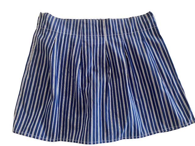 Newnorm Upcycled Blue Stripe Pleated Skirt