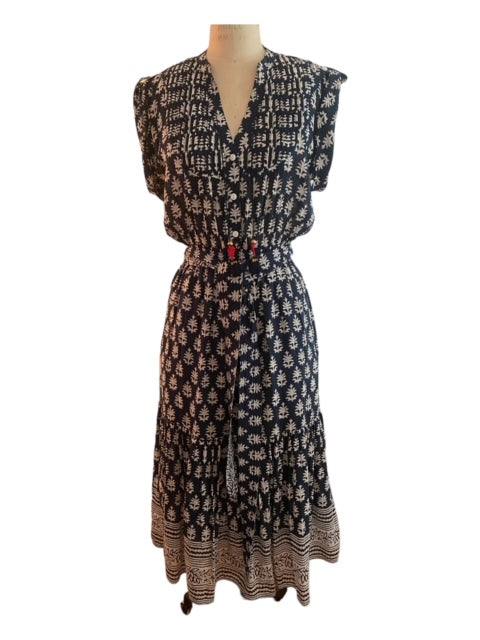 Pre-Owned Bell By Alicia Bell Midi Block Cotton Printed Dress