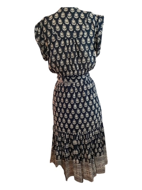 Pre-Owned Bell By Alicia Bell Midi Block Cotton Printed Dress