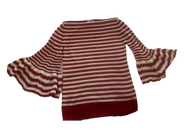 Pre-Owned Sonia Rykiel Cotton Boat Neck Stripe Sweater