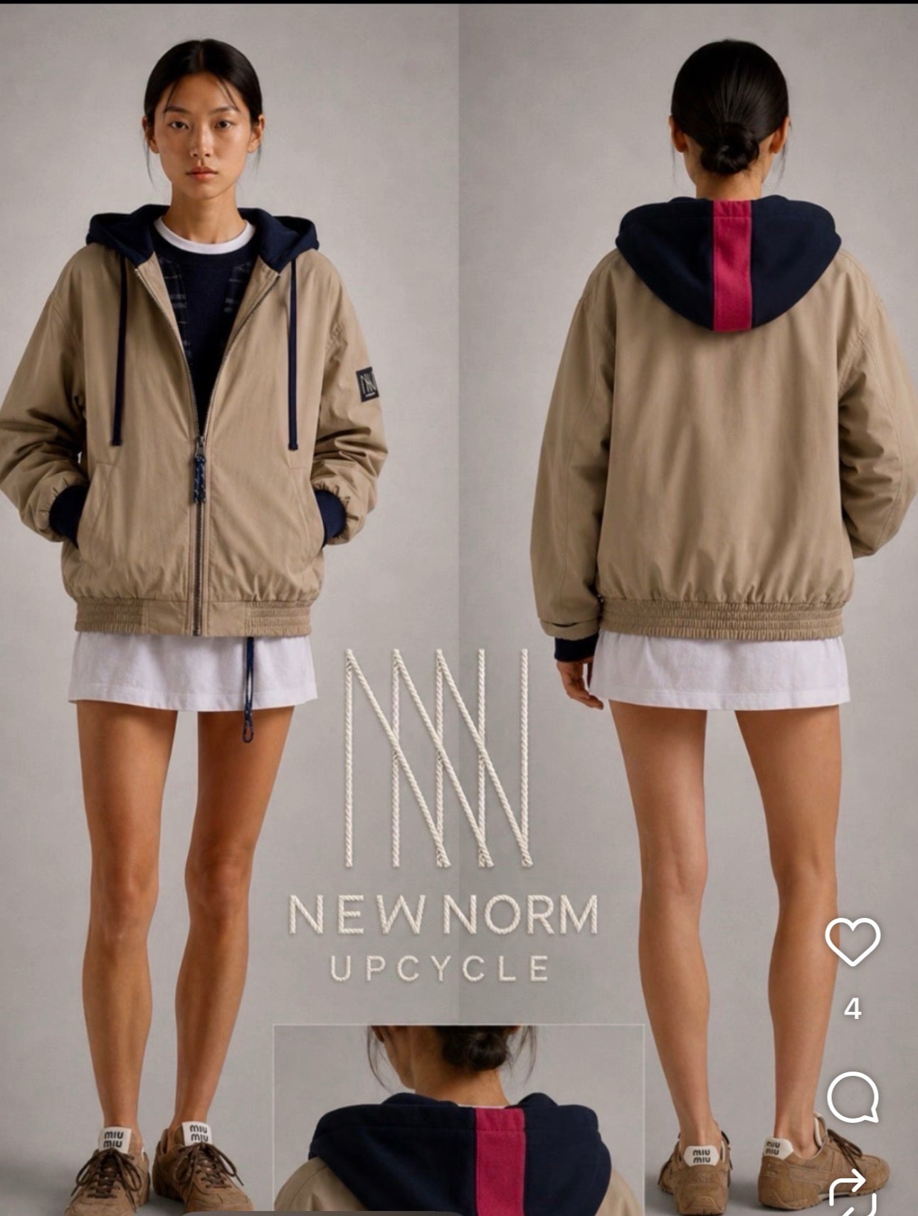 Newnorm Upcycled Coastal hooded Jacket/ One-of-One Reworked Windbreaker