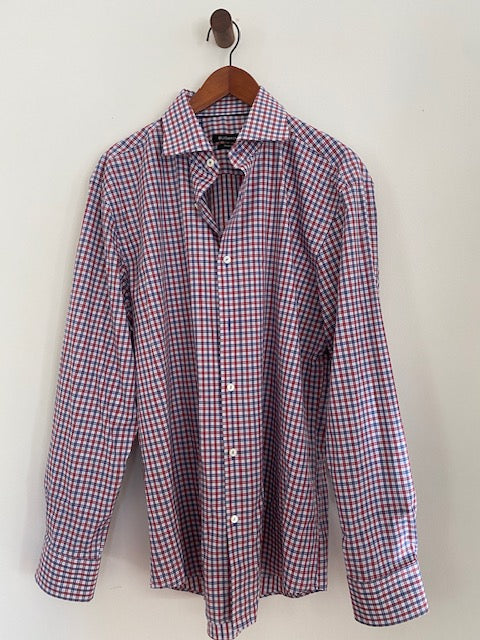 Pre-Owned Bugatchi Cotton Plaid Shirt