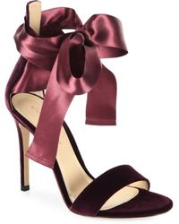 Pre-Owned Ginavito Rossi Velvet Satin Bow Sandal