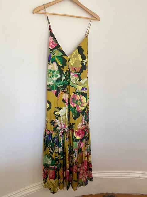 Pre-Owned Dries Van Noten Visose Twill Floral Dress